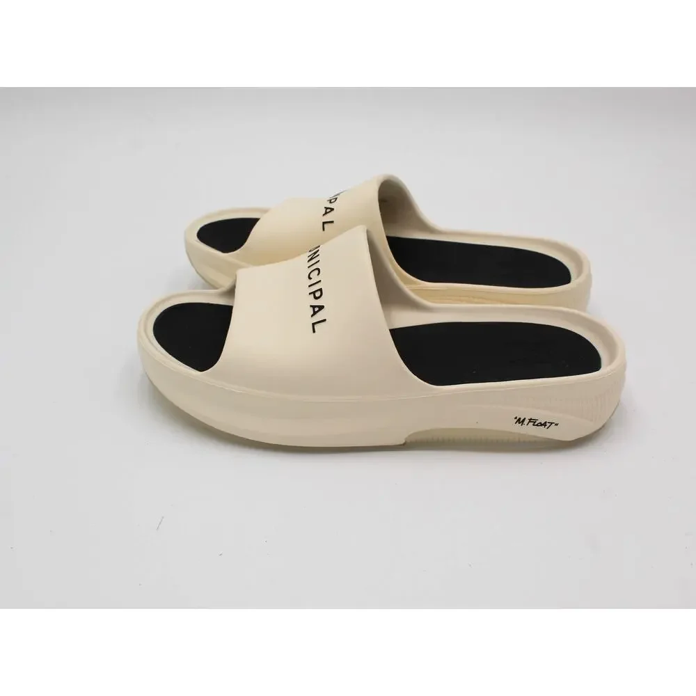 Municipal Podium Slide Mens 9 White Black Recovery Comfort Sandal Summer Outdoor